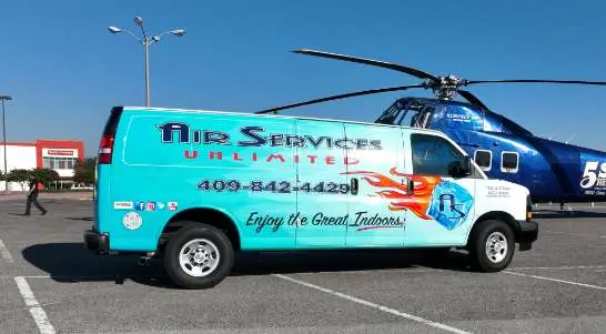 A Air Services Unlimited service van.